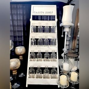 20pc bottle display, ladder, rack, solid wood.